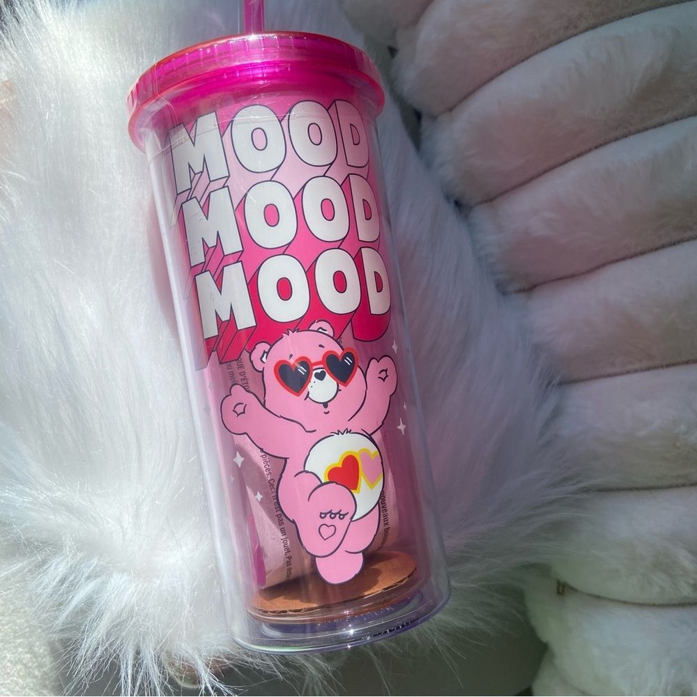 Pink Care Bears Tumbler 20oz / Reusable Cup with Straw